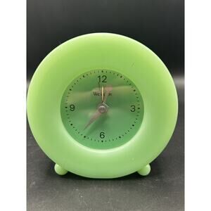 Westclox Retro Jade Green Plastic Alarm Desk Shelf Clock 1970s Vintage Works